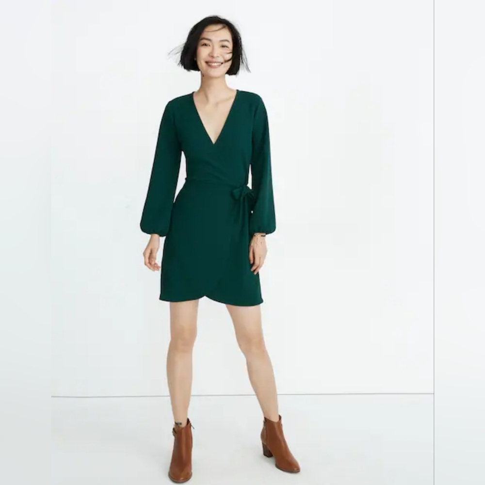 Texture & Thread Long-Sleeve Side-Tie Dress